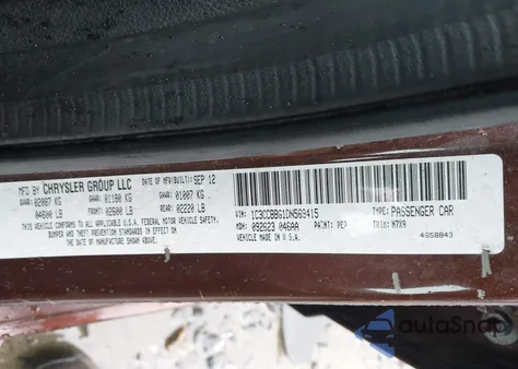 2013 Chrysler 200 Touring z USA, uszkodzony, nr VIN 1C3CCBBG1DN569415